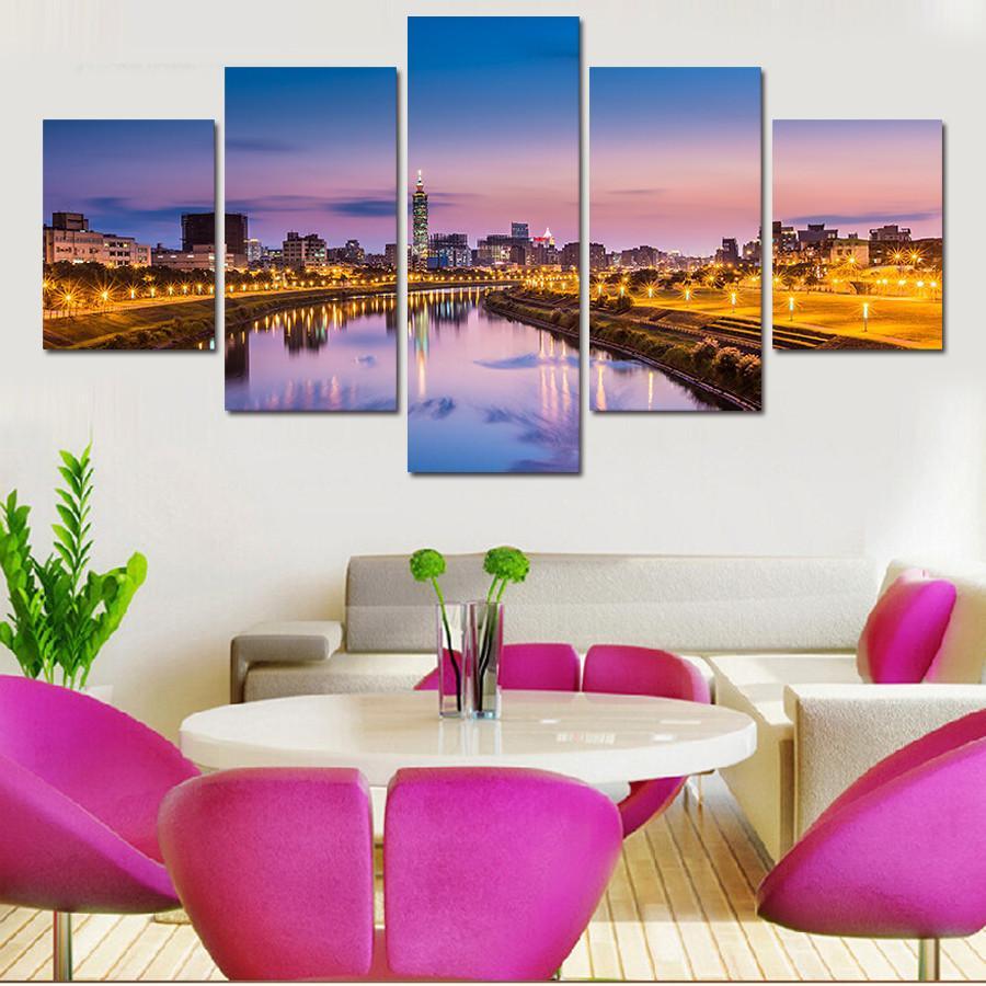 City By The River – Nature Canvas Wall Art