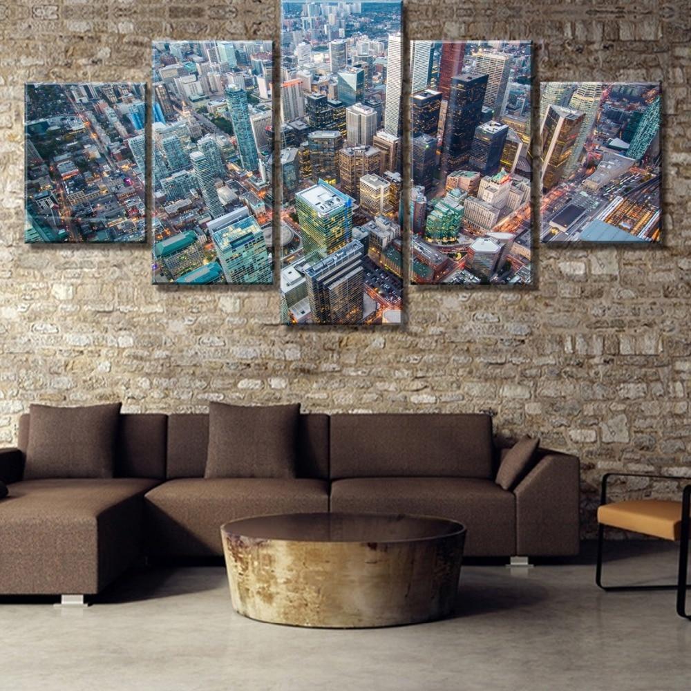 City From High Sky Landscape – Nature Canvas Wall Art