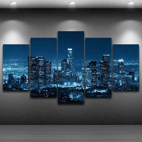 City Night View Dim Light Of Night – Nature Canvas Wall Art
