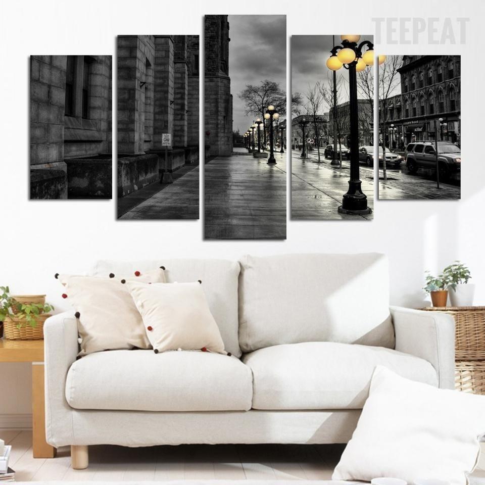 City Street Landscape View – Nature Canvas Wall Art