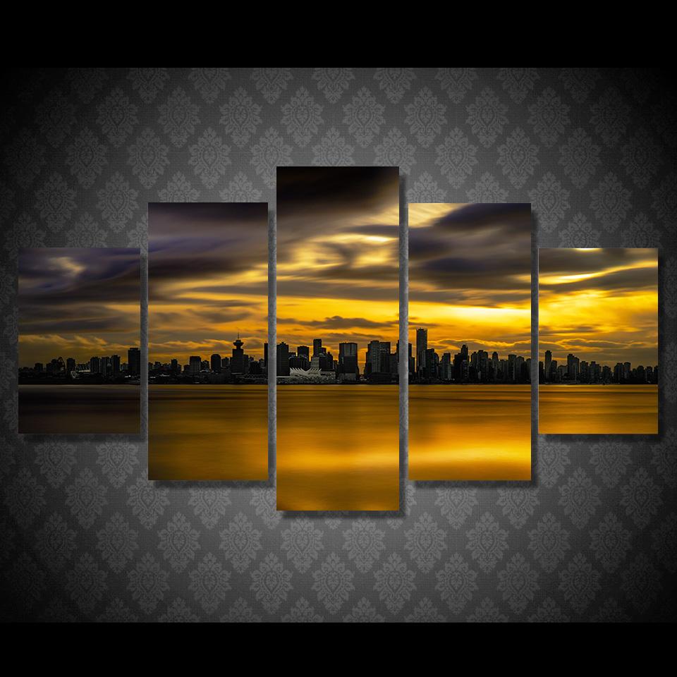 City View Sunset – Nature Canvas Wall Art