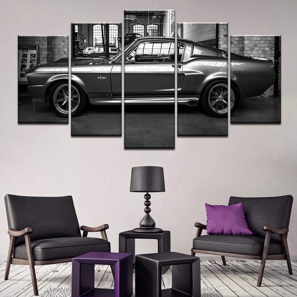 Classic Ford Mustang Gt500 Eleanor Car &Amp; Motor – Canvas Wall Art