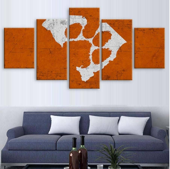 Clemson Tigers 2 – Abstract Canvas Wall Art