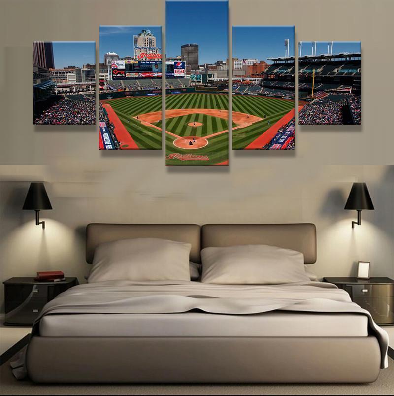 Cleveland Indians Baseball Stadium Baseball – Canvas Wall Art