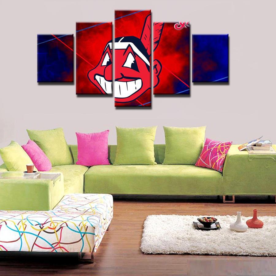 Cleveland Indians Logo Sport Canvas Wall Art