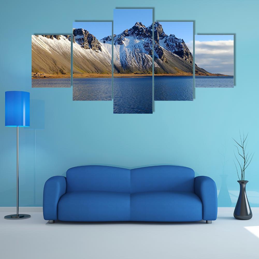 Cliff Beside Lake In Iceland 1 – Nature Canvas Wall Art