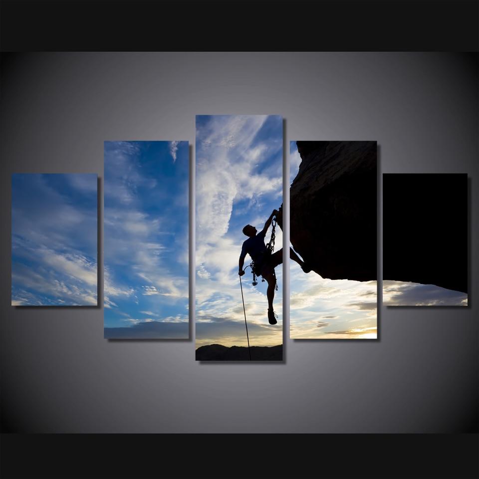 Climbing Rock Sunset 01 – Sport Canvas Wall Art