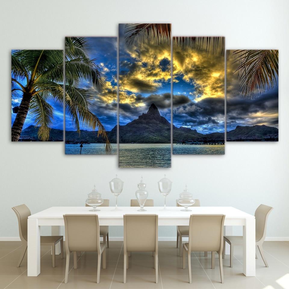Clouds Mountain Palms – Nature Canvas Wall Art
