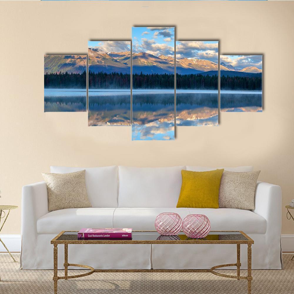 Clouds Over Rocky Mountains At Annette Lake – Nature Canvas Wall Art