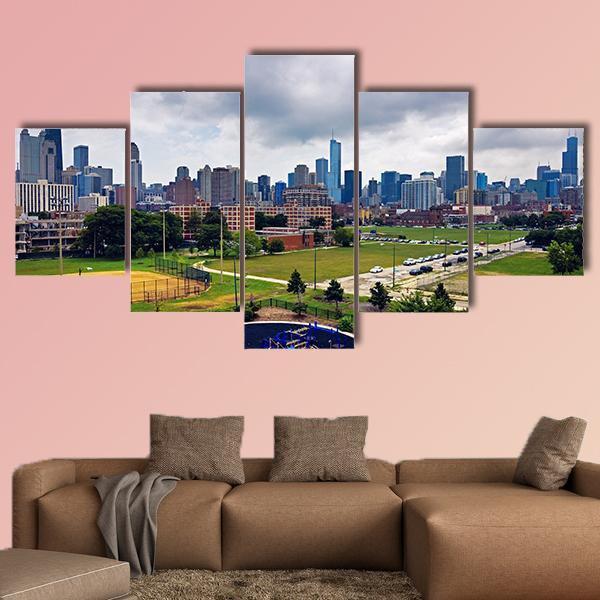 Cloudy Day In Chicago – Nature Canvas Wall Art