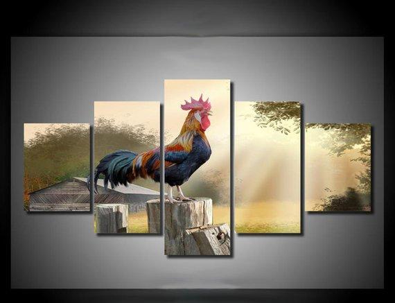 Cock At Dawn – Animal Canvas Wall Art