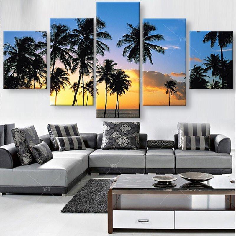 Coconut Trees At The Beach 1 – Nature Canvas Wall Art