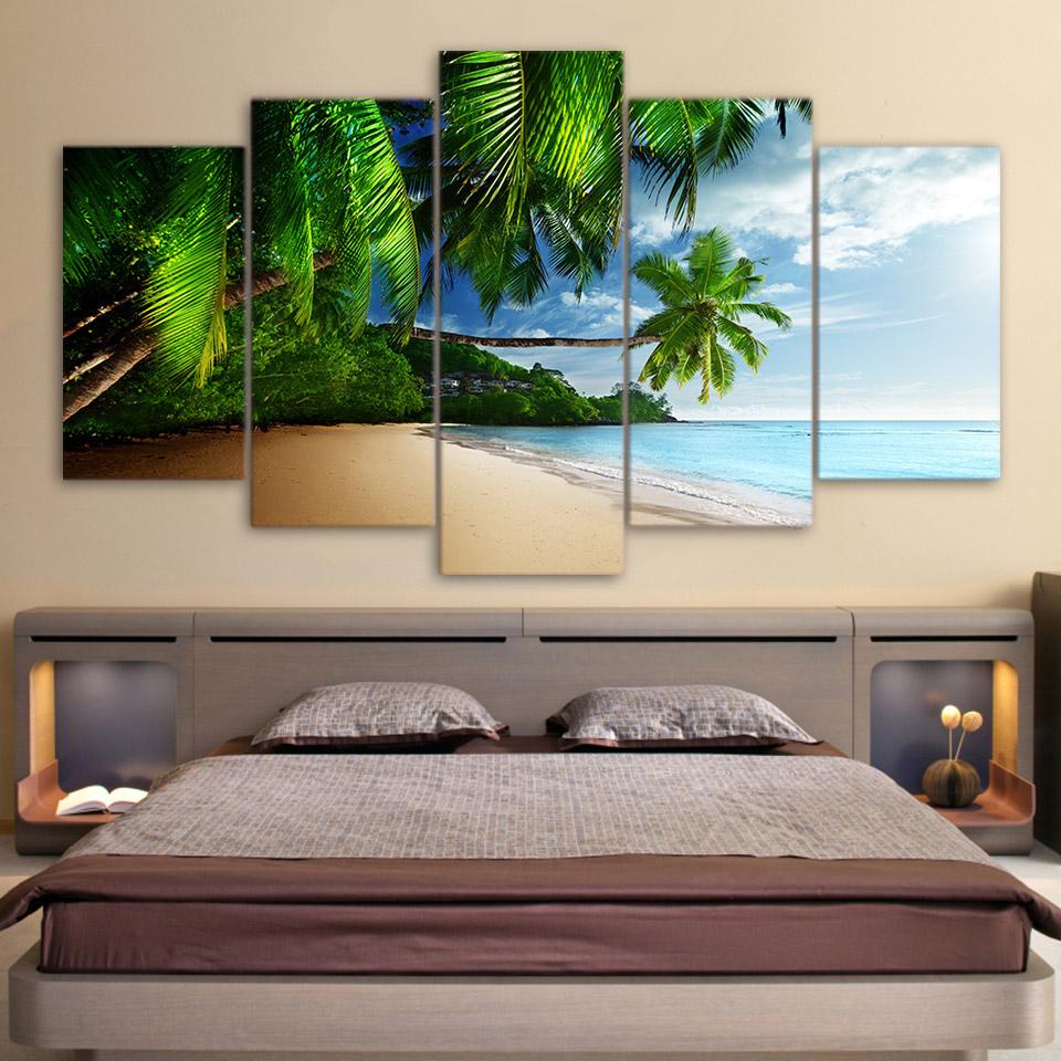 Coconut Trees On The Beach – Beach Canvas Wall Art