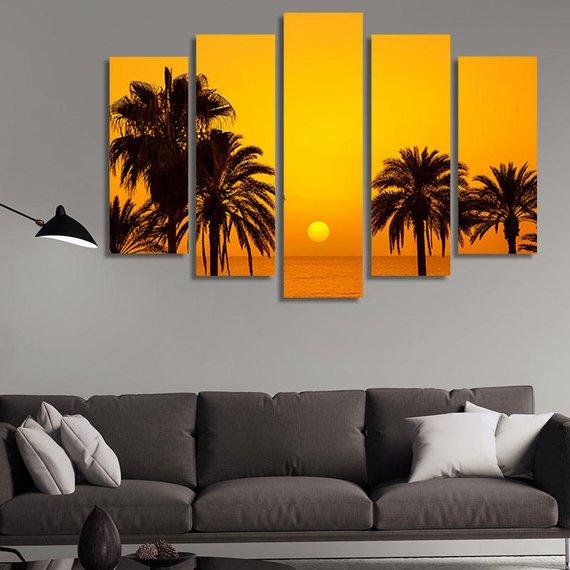 Coconut Trees On The Sea – Nature Canvas Wall Art