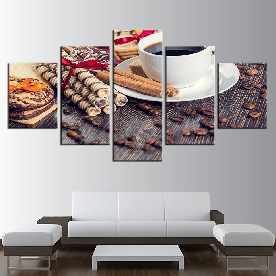 Coffee Bean Cup Kitchen Food Coffee Dessert House – Nature Canvas Wall Art