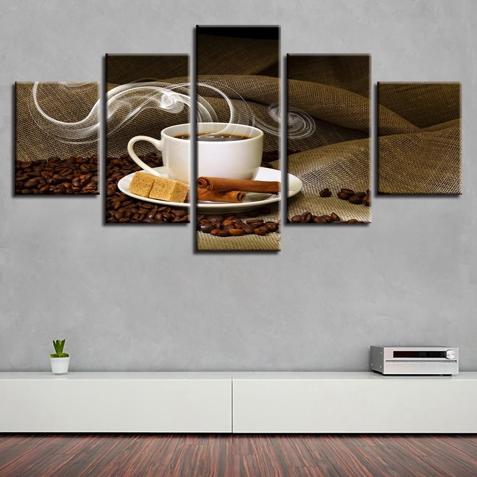 Coffee Beans And Coffee 01 – Nature Canvas Wall Art
