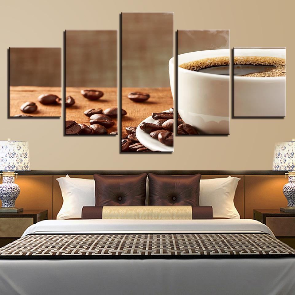 Coffee Beans And Coffee Cup 01 – Kitchen Canvas Wall Art