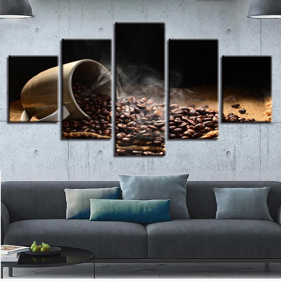 Coffee Beans Coffee Cup – Kitchen Canvas Wall Art