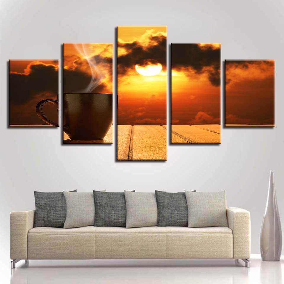 Coffee Sun Sunset 1 – Nature Canvas Wall Art