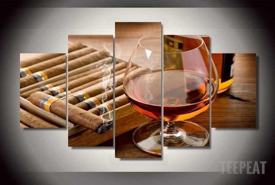 Cognac And Cigars – Wine Canvas Wall Art