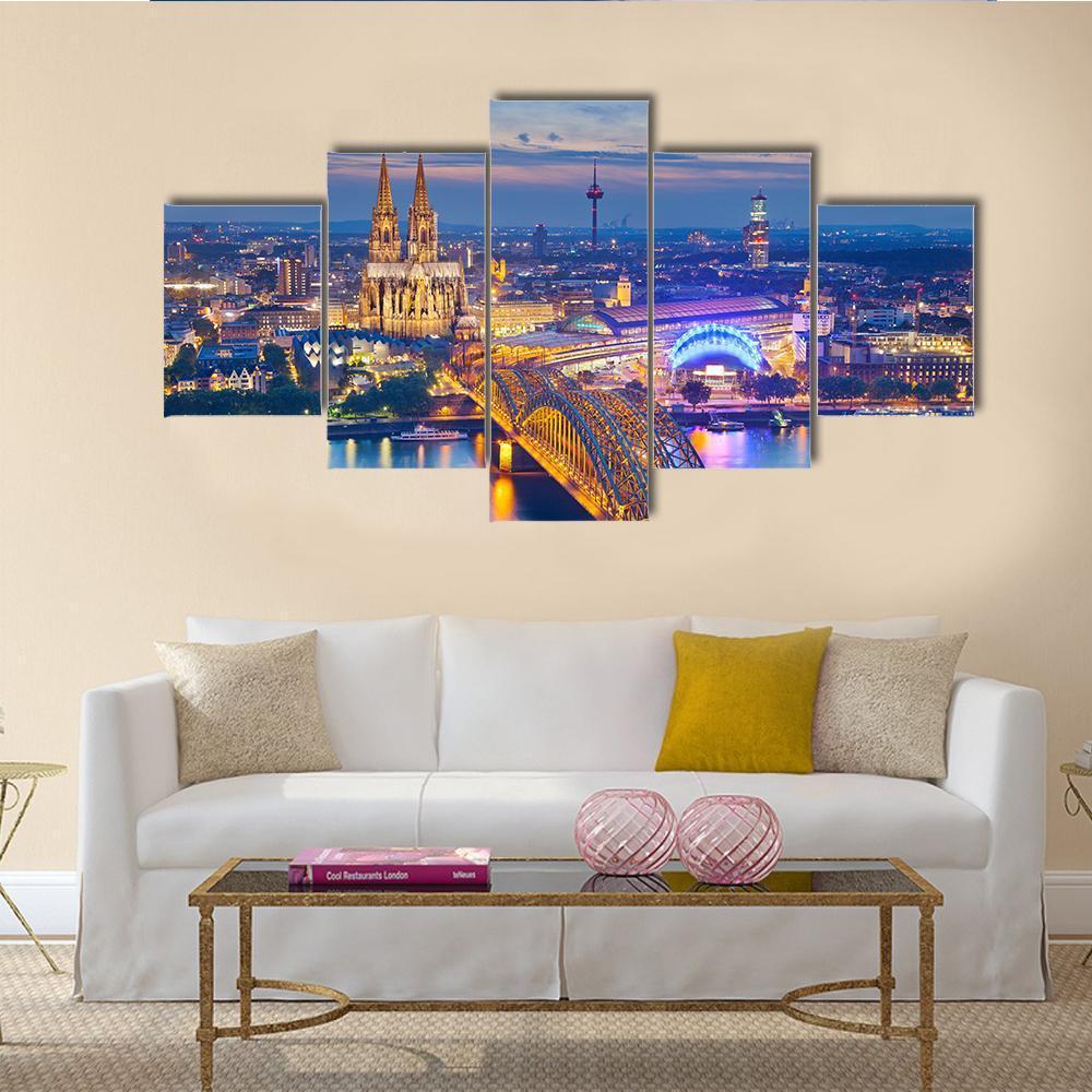 Cologne City With Cologne Cathedral – Nature Canvas Wall Art