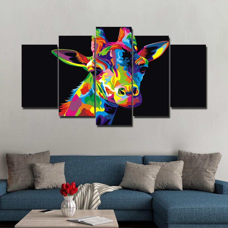 Color Abstract Giraffe – Abstract Canvas Wall Art