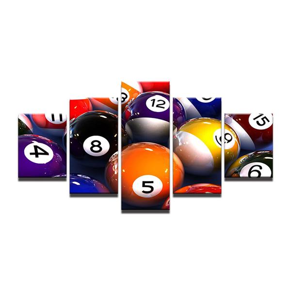 Color Billiards Pool 8 Ball Cue – Sport Canvas Wall Art