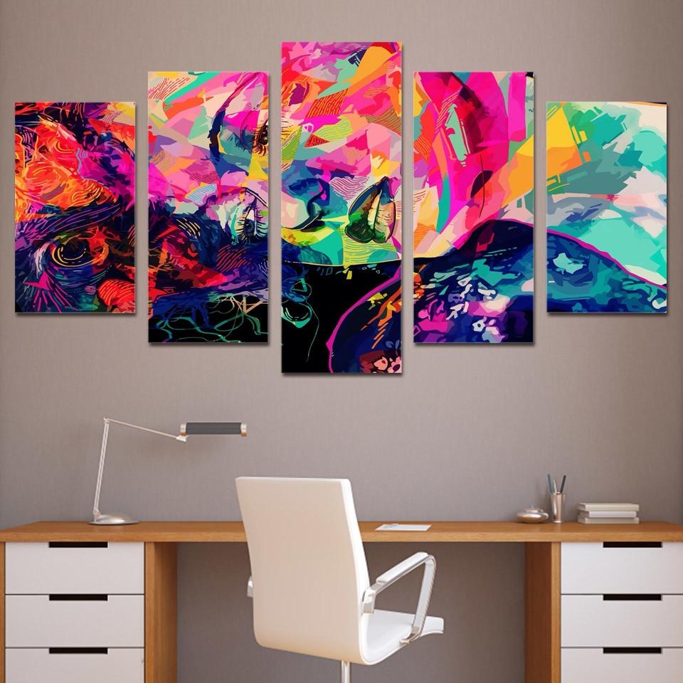 Color Face Girl Blues – Abstract Canvas Wall Art