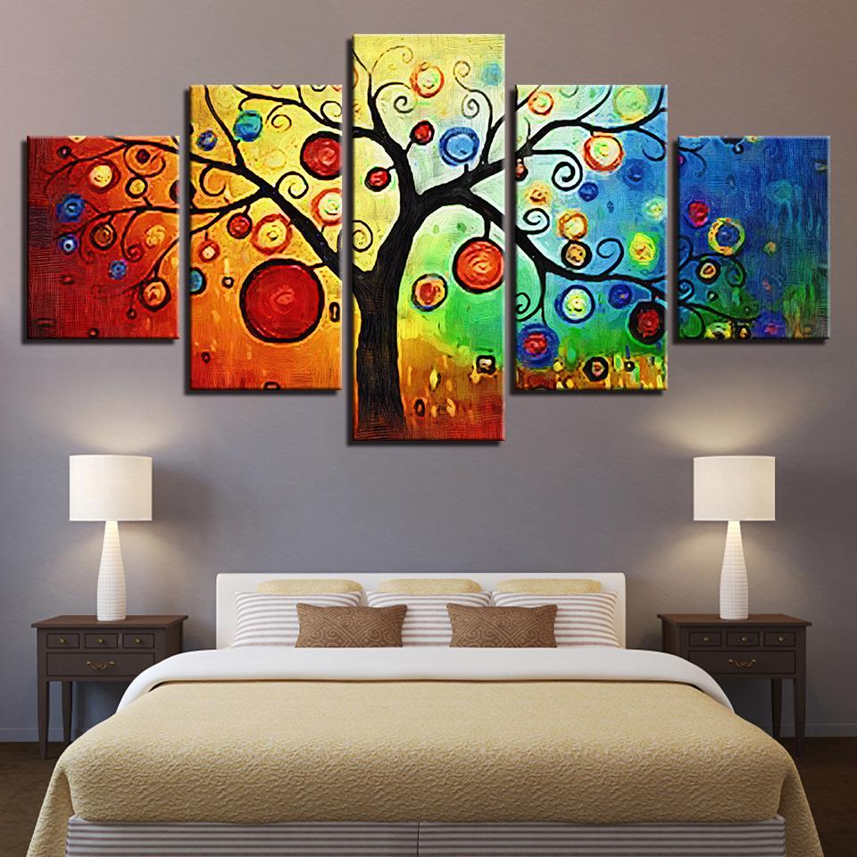 Color Leaf Trees – Abstract Canvas Wall Art