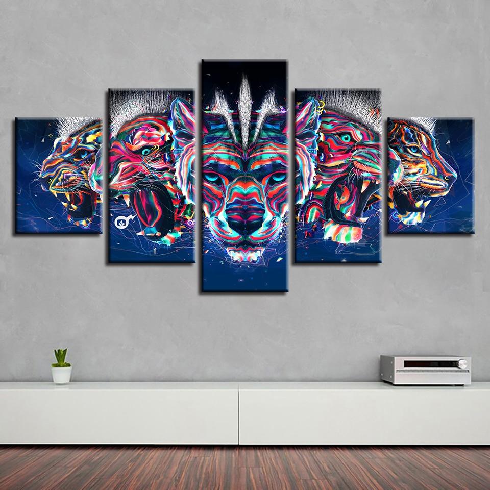 Color Lion Head – Abstract Canvas Wall Art