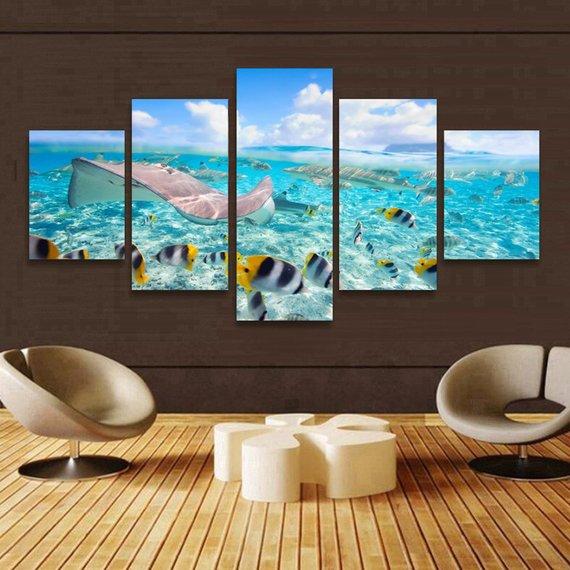 Colored Fish – Animal Canvas Wall Art