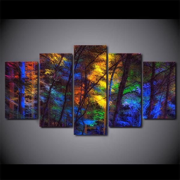 Colored Forest Trees Fall 01 – Nature Canvas Wall Art