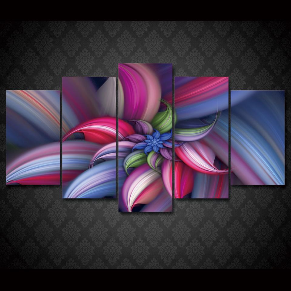 Colorful Abstract Beautiful Flower – Abstract Canvas Wall Art