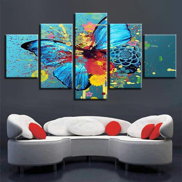 Colorful Butterfly – Abstract Animal Canvas Wall Art