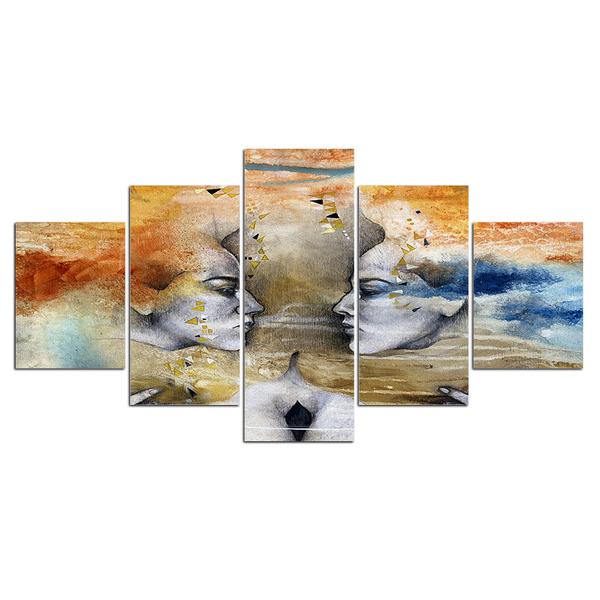 Colorful Face -Abdtract Canvas Wall Art