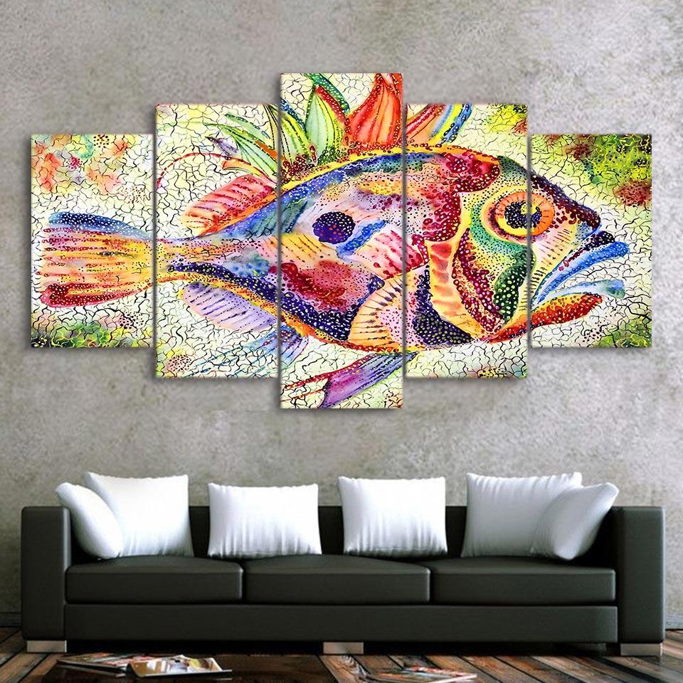 Colorful Fish – Abstract Canvas Wall Art
