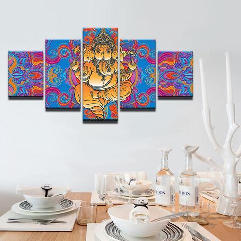 Colorful Ganesh – Religion Canvas Wall Art