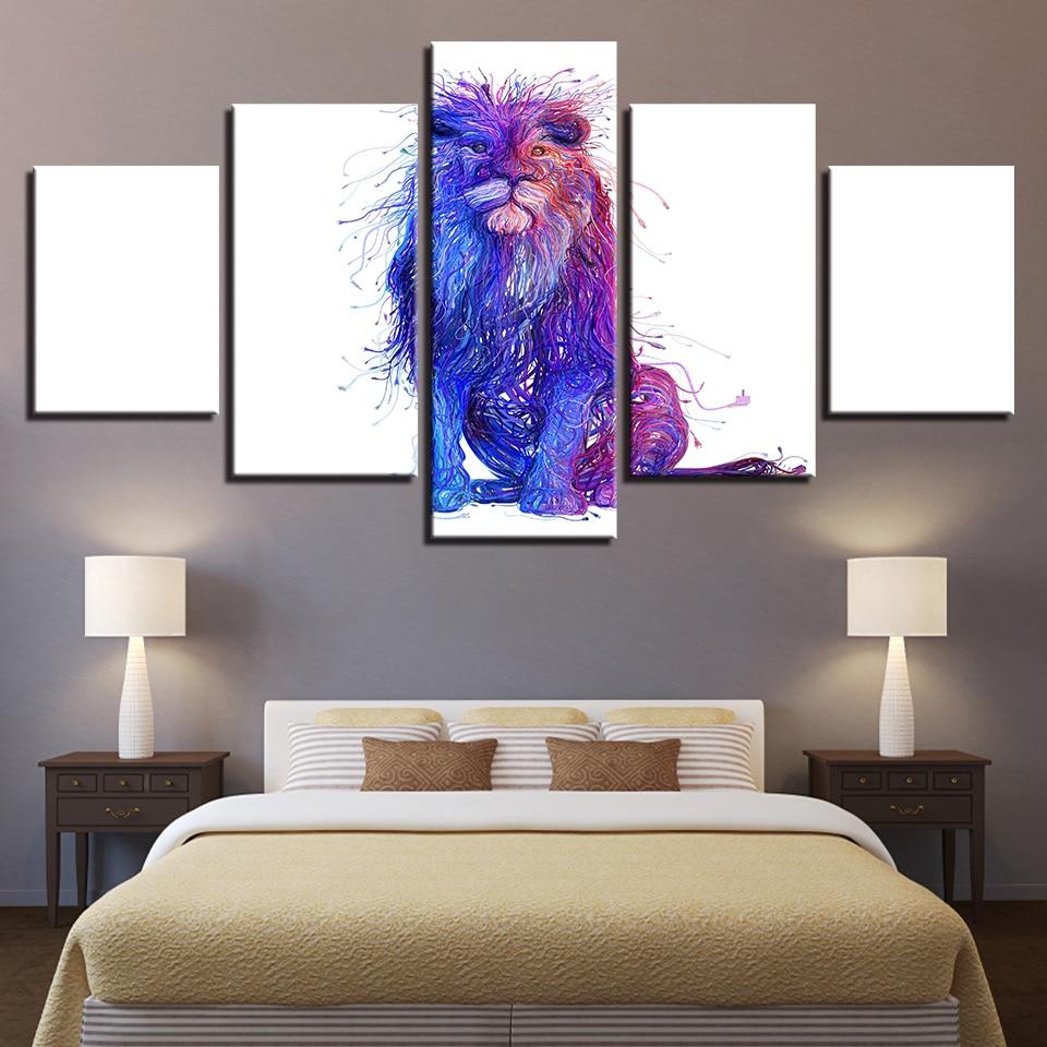 Colorful Lion 2 – Animal Canvas Wall Art