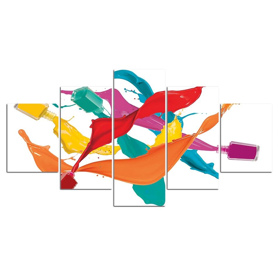Colorful Nail Polish – Abstract Canvas Wall Art