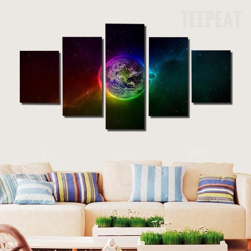 Colorful Outer Space – Abstract Canvas Wall Art