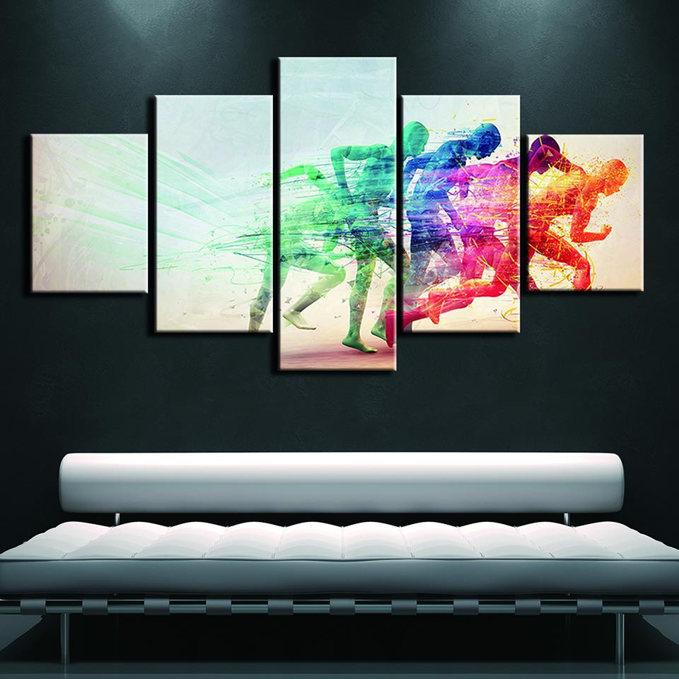 Colorful Running – Abstract Canvas Wall Art