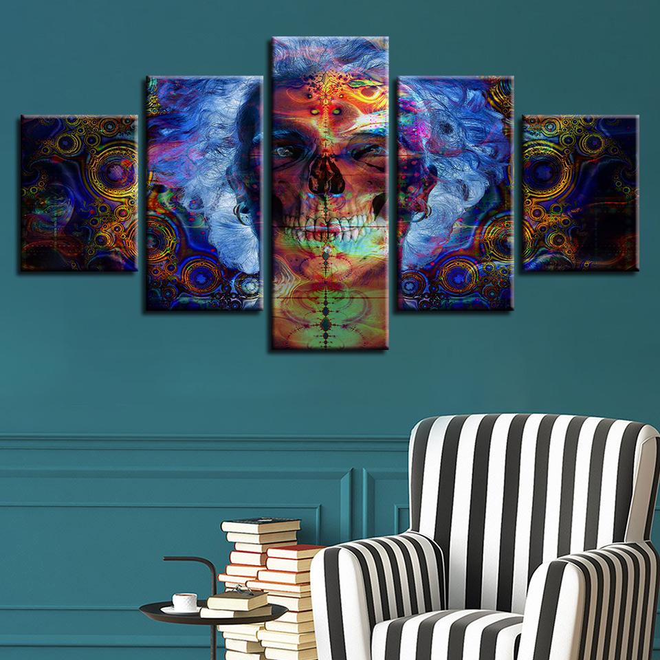 Colorful Skull 1 – Abstract Canvas Wall Art