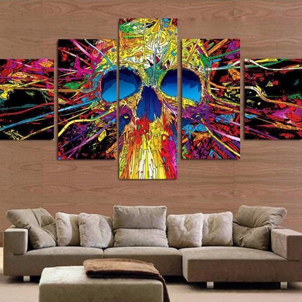 Colorful Skull – Abstract Canvas Wall Art