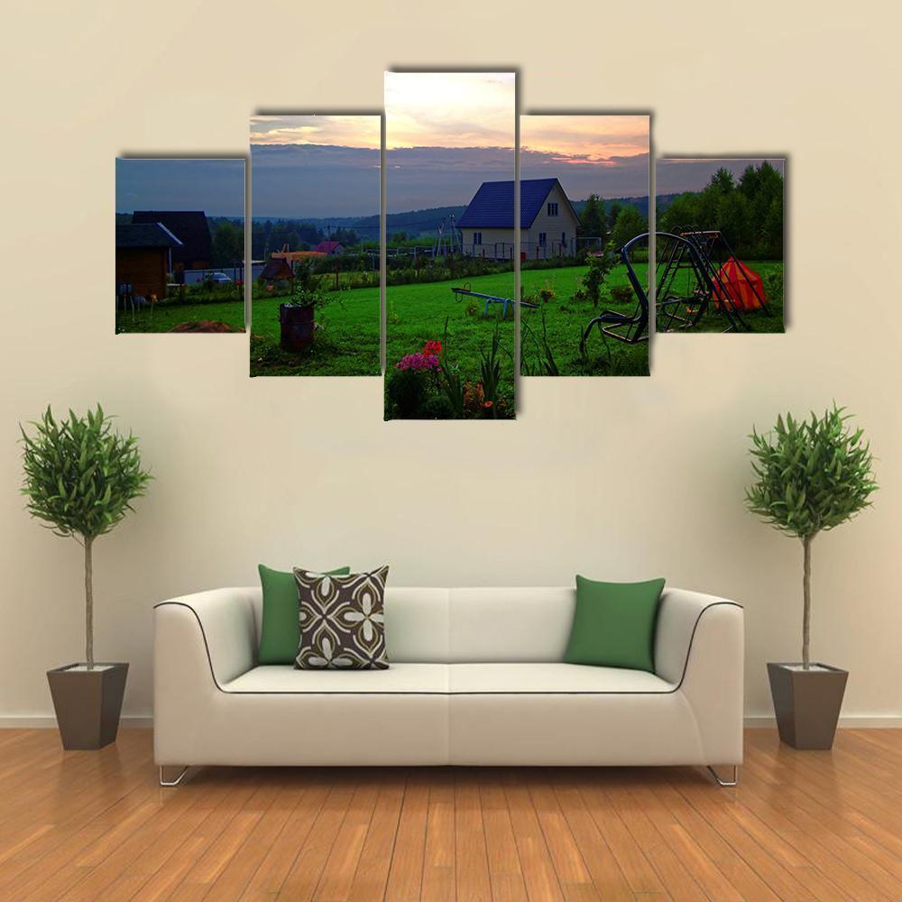 Colorful Summer Sunset From The Countryside – Nature Canvas Wall Art
