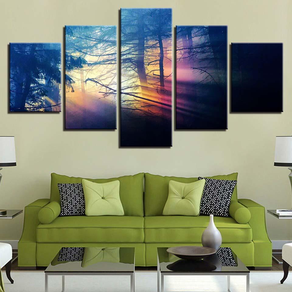 Colorful Sunlight Shines Woods – Nature Canvas Wall Art