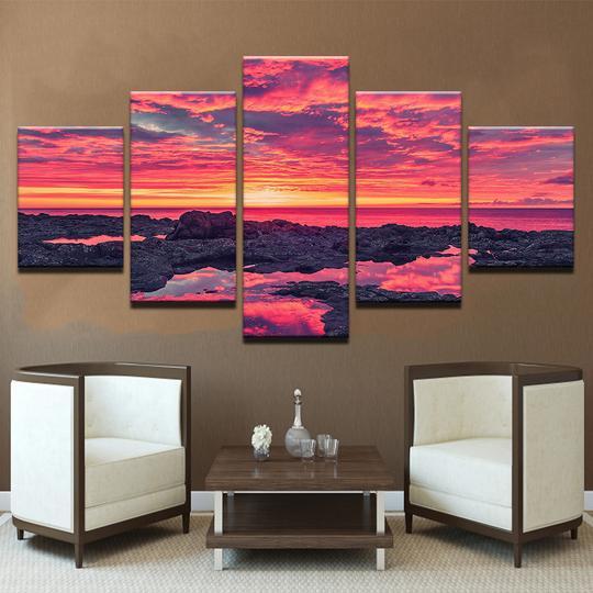 Colorful Sunrise At The Beach – Space Canvas Wall Art
