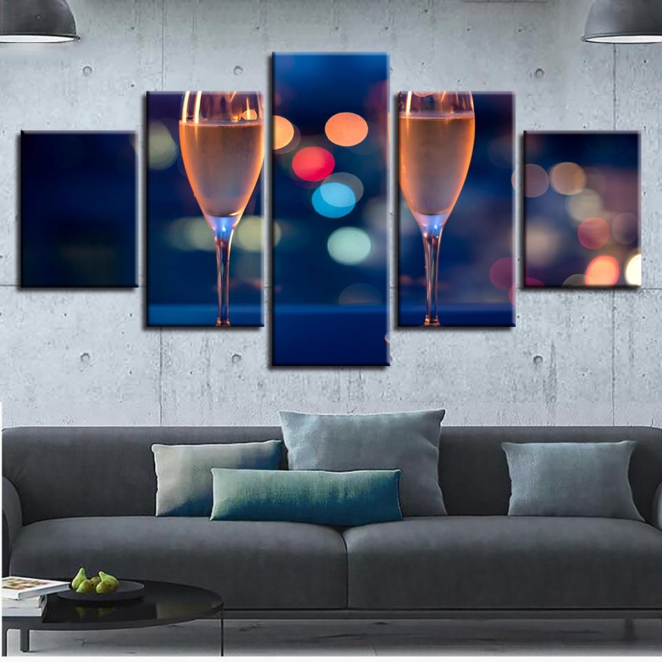 Colorful Wine Glass – Wine Canvas Wall Art
