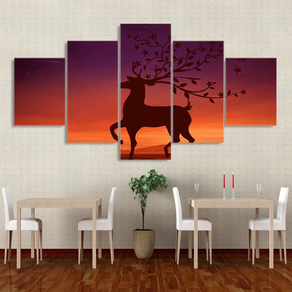 Comic Elk Deer – Animal Canvas Wall Art