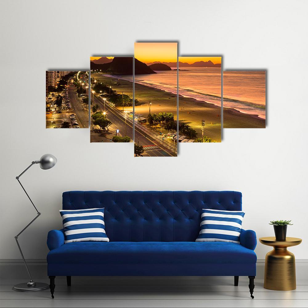 Copacabana Beach At Dawn – Nature Canvas Wall Art