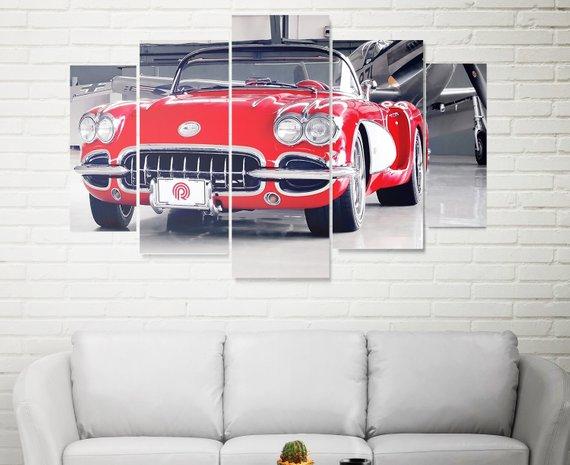 Corvette Old Car – Automative Canvas Wall Art